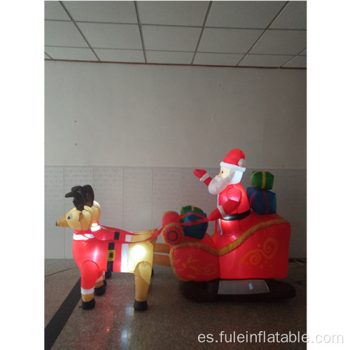 Festival de lujo trineo inflable de renos de Papá Noel